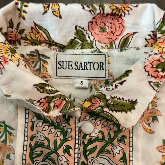 Sue Sartor Cottagecore Hamilton Kaftan Floral Sherbet Triple Tiered Dress Size S - Picture 7 of 10
